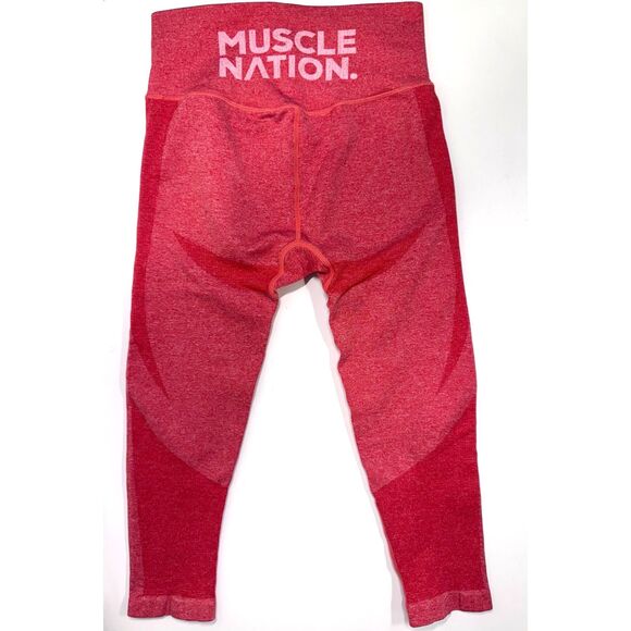 Muscle Nation Shape Up Seamless 7/8 Leggings, Poppy Marl, Small (4-6), High Rise - Picture 3 of 8